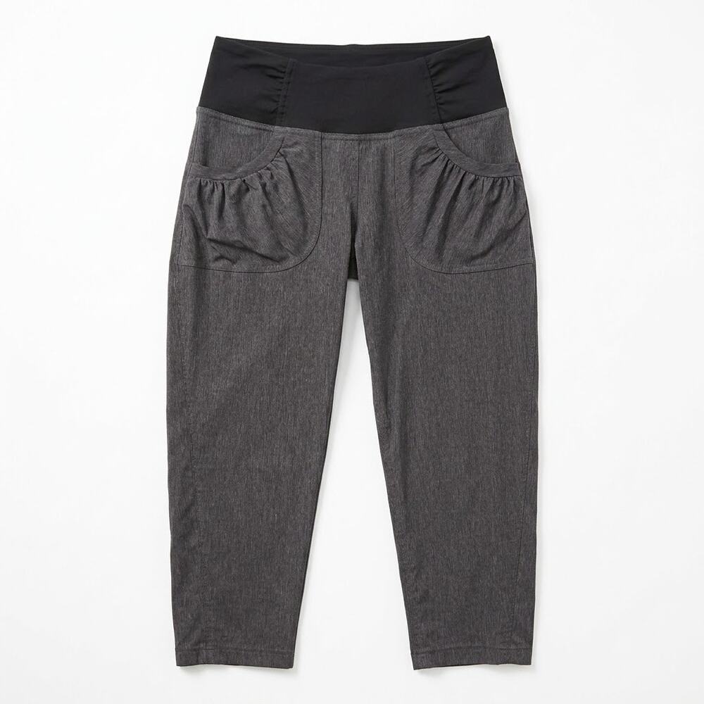 Prana Summit Chakara Waistband Stretch Capri Pants Charcoal Womens XS